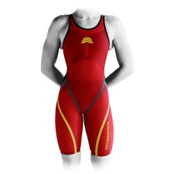 AQUARAPID KRONOSOPEN dlhé pretekárske plavky otvorený chrbát červené