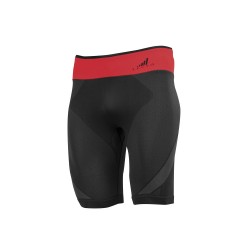 TECSO Kompresívne krátke bežecké legíny čierno červené
