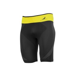 TECSO Kompresívne krátke bežecké legíny čierno žlté