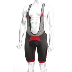 Bike salopette TECSO - cyklo krátke šortky na prechodné obdobie čierno červené