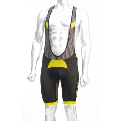 Bike salopette TECSO - cyklo krátke šortky na prechodné obdobie čierno žlté