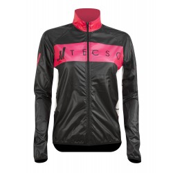 Funkčná cyklo bunda so zipsom TECSO BIKE RAIN WIND JACKET čierno fuchsia