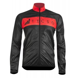 Funkčná cyklo bunda so zipsom TECSO BIKE RAIN WIND JACKET čierno červená