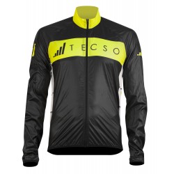 Funkčná cyklo bunda so zipsom TECSO BIKE RAIN WIND JACKET čierno žltá
