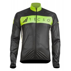Funkčná cyklo bunda so zipsom TECSO BIKE RAIN WIND JACKET čierno limetková
