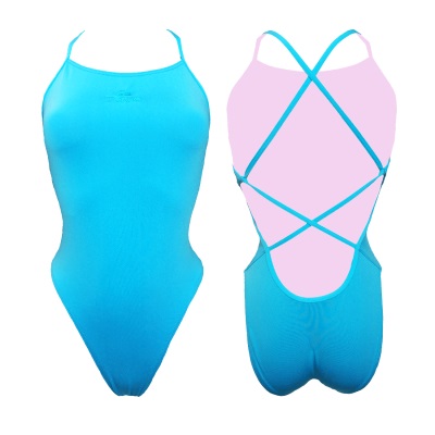 TURBO SRN women's swimsuit finely cut out extra durable "blue sky"