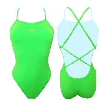 TURBO SRN dámske celé plavky jemne vykrojené extra odolné "neónová zelená"