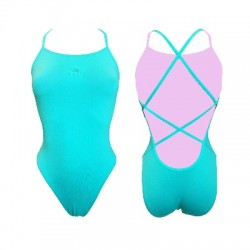 TURBO SRN dámske celé plavky jemne vykrojené extra odolné tyrkysové