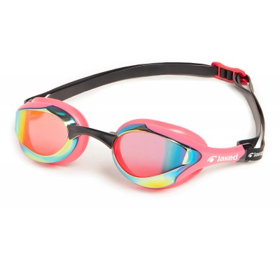 Jaked RUMBLE Mirror - pretekárske zrkadlové plavecké okuliare ružové